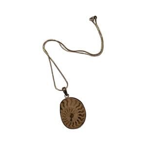 Vintage Sterling Ammonite Fossil Necklace, Shell Choker